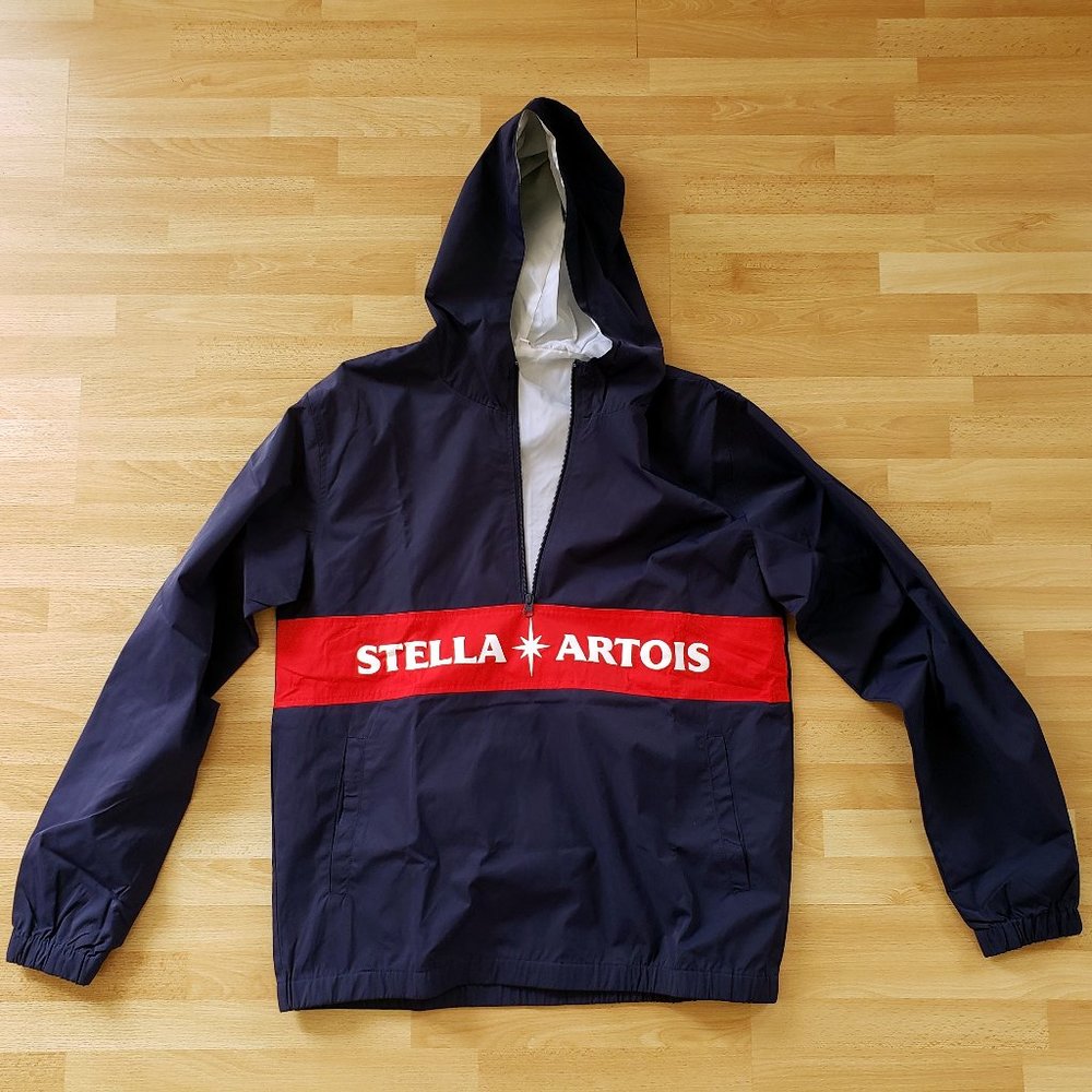 New Stella Artois Half Zip Windbreaker Jacket Large